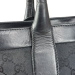 Gucci Black Leather Trim GG Canvas Tote Bag