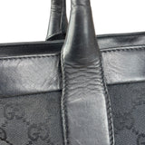 Gucci Black Leather Trim GG Canvas Tote Bag