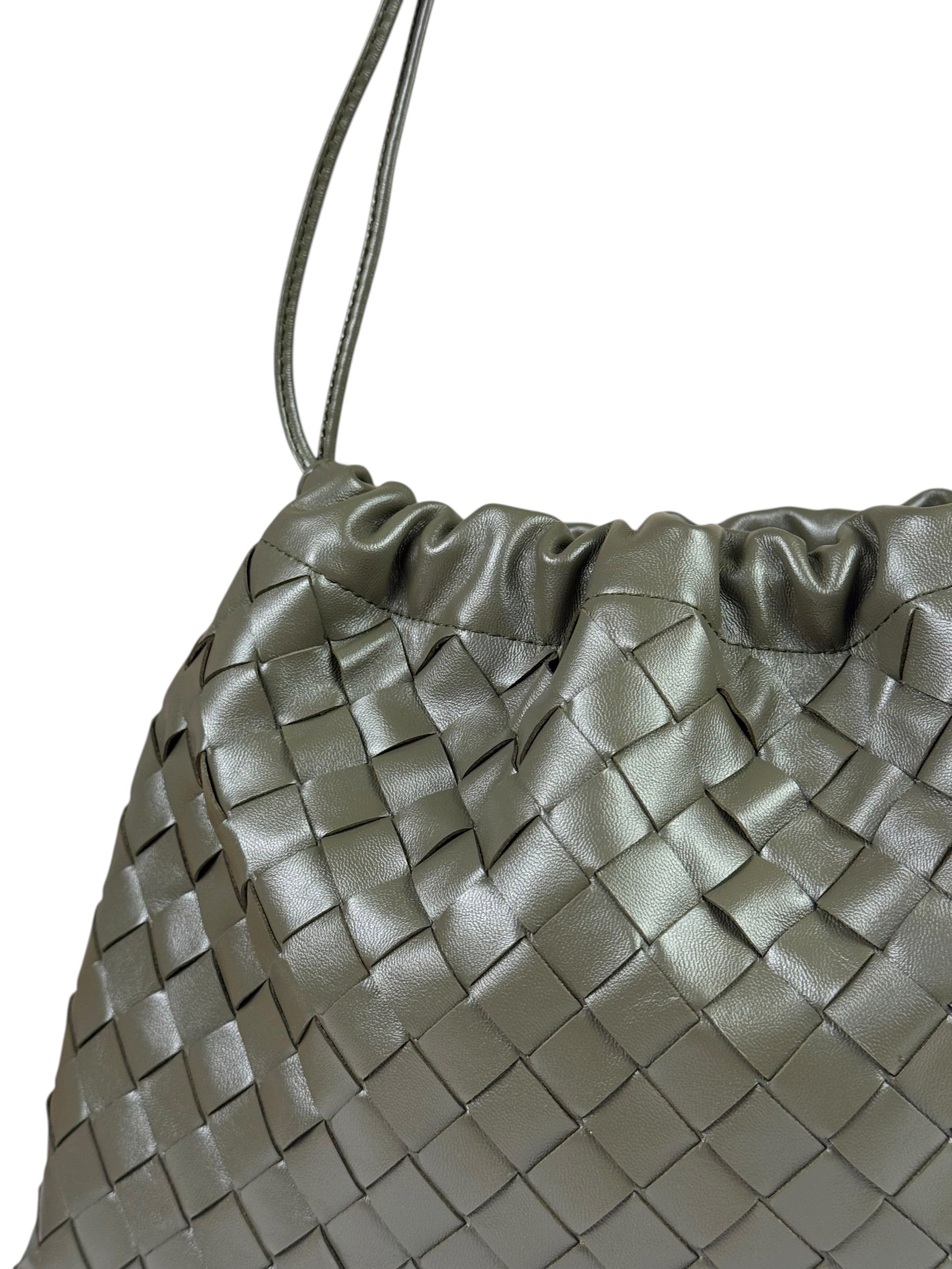 Bottega Veneta Olive Green Intrecciato Dustbag Pouch