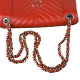 Chanel Red Chevron Leather Flap Bag 2019