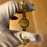 Gucci Gold Plated White Dial Bangle Bracelet