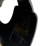 Yves Saint Laurent Black Jimmy Pony Hair Falt Sandal