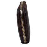 Saint Laurent Plum Chevron Leather Long Zip Wallet