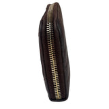Saint Laurent Plum Chevron Leather Long Zip Wallet