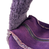Chanel Vintage Purple Shearling/Suede Patchwork Shoulder Bag 2000