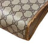 Gucci Brown Leather Trim GG Accessory Collection Clutch