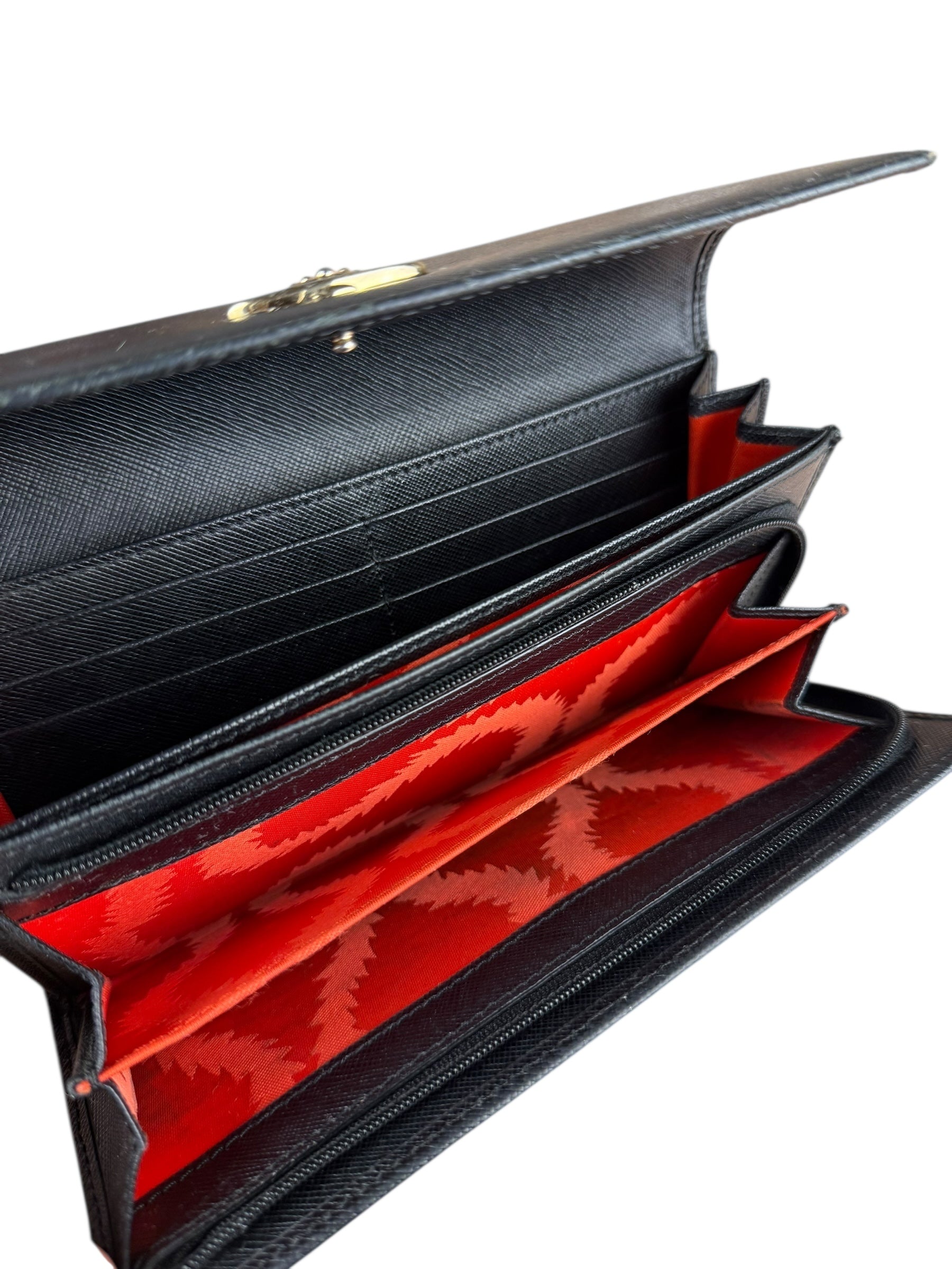 Vivienne Westwood Black Leather Emblem Long Wallet