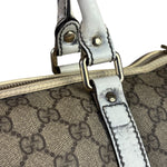 Gucci Beige/White Leather Trim GG Joy Boston Bag