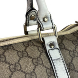 Gucci Beige/White Leather Trim GG Joy Boston Bag