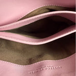 Bottega Veneta Baby Pink Leather Intrecciato Embroidered Flap Bag