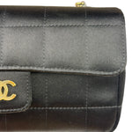 Chanel Black Satin Chocolate Bar Mini East-West Flap Bag