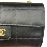 Chanel Black Satin Chocolate Bar Mini East-West Flap Bag