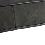 Chanel Black Quilted Satin/Leather Trim Chain Shoulder Bag 1989