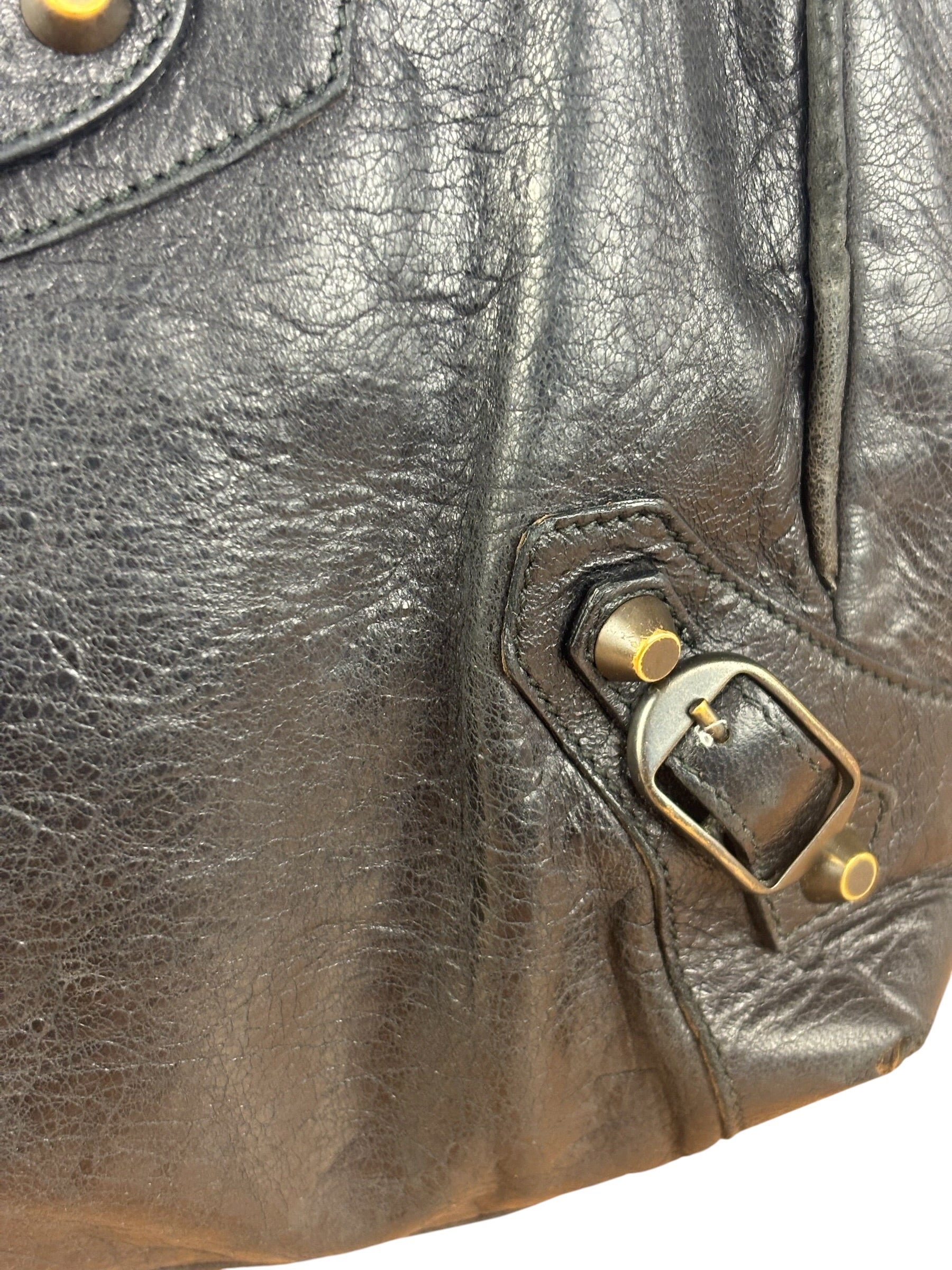 Balenciaga Vintage Black Leather Classic Sunday Tote Bag