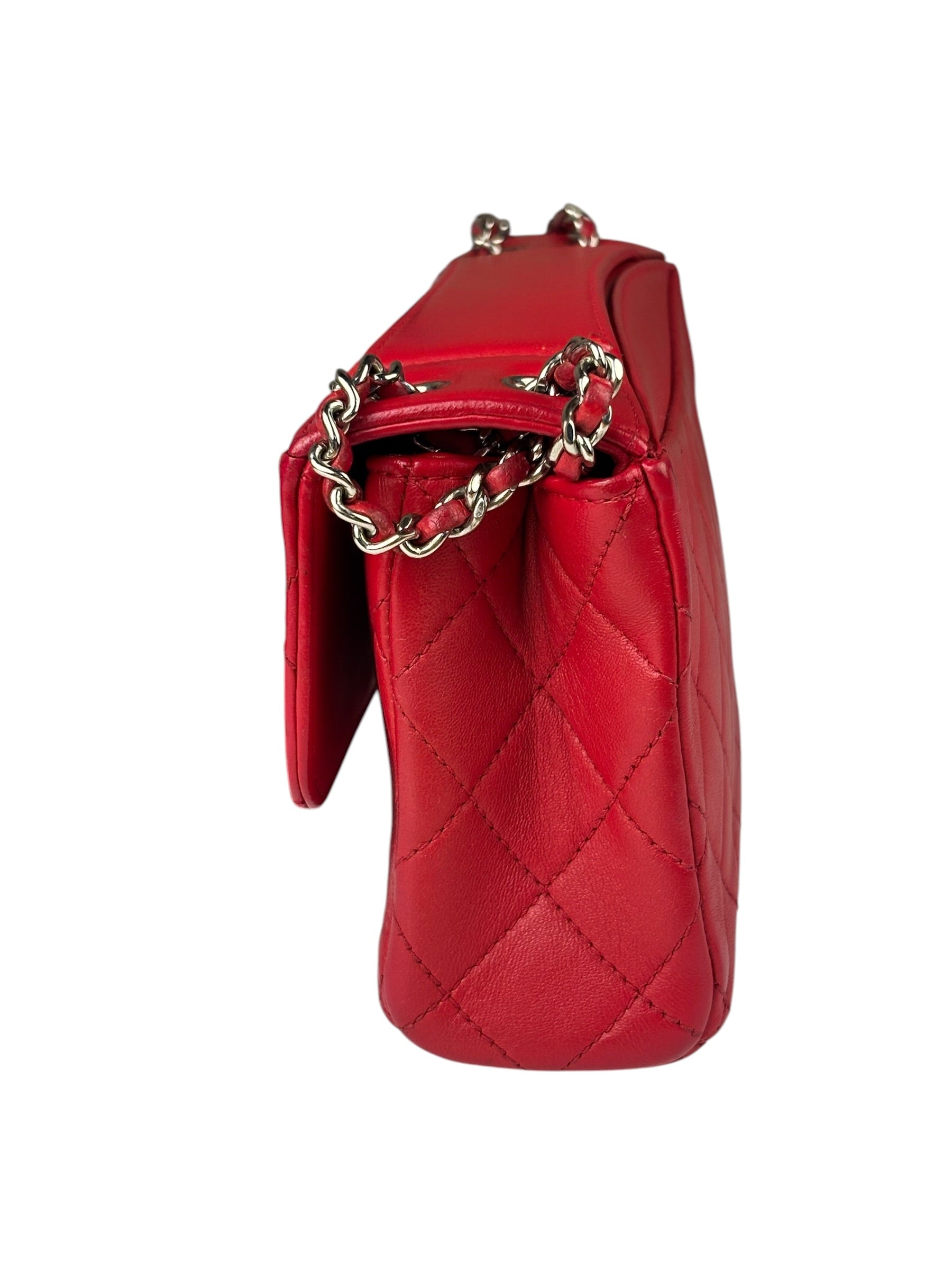 Chanel Red Quilted Leather Shoulder Bag 2016