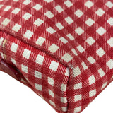 Prada Red Gingham Check Canvas Makeup Bag