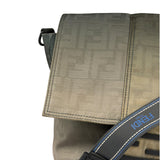Fendi Vintage Grey Nylon Mamma Baguette Messenger Bag