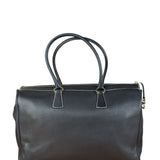 Salvatore Ferragamo Vintage Black Pebbled Leather Tote Bag