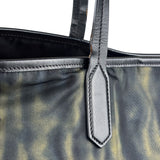 Prada Green/Black Nylon Tessuto Stampato Shoulder Bag