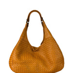 Bottega Veneta Orange/Brown Woven Leather Campana Shoulder Bag