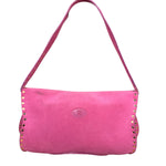 Celine Vintage Pink Suede Poulbot Shoulder Bag