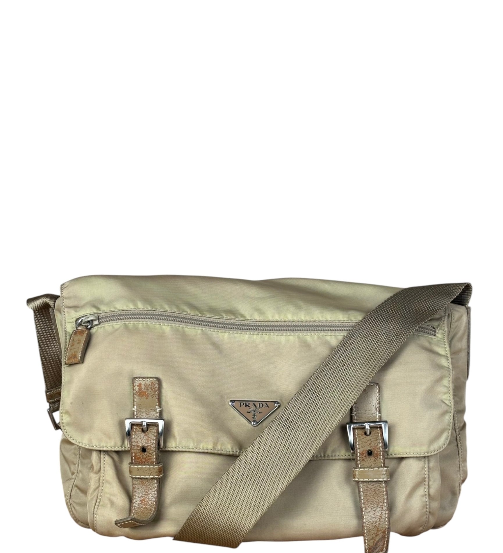 Prada Khaki Tessuto Nylon Messenger