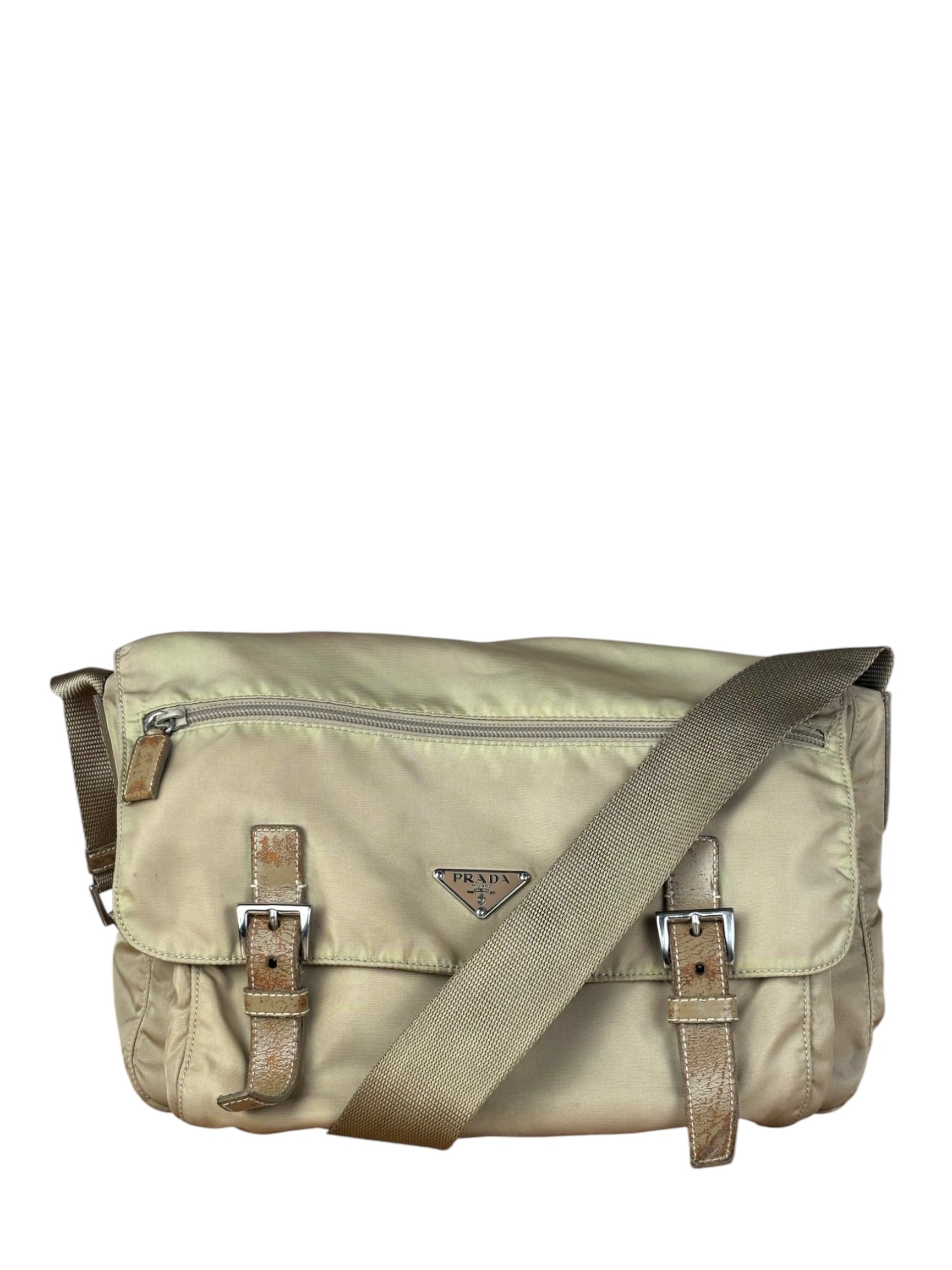 Prada Khaki Tessuto Nylon Messenger