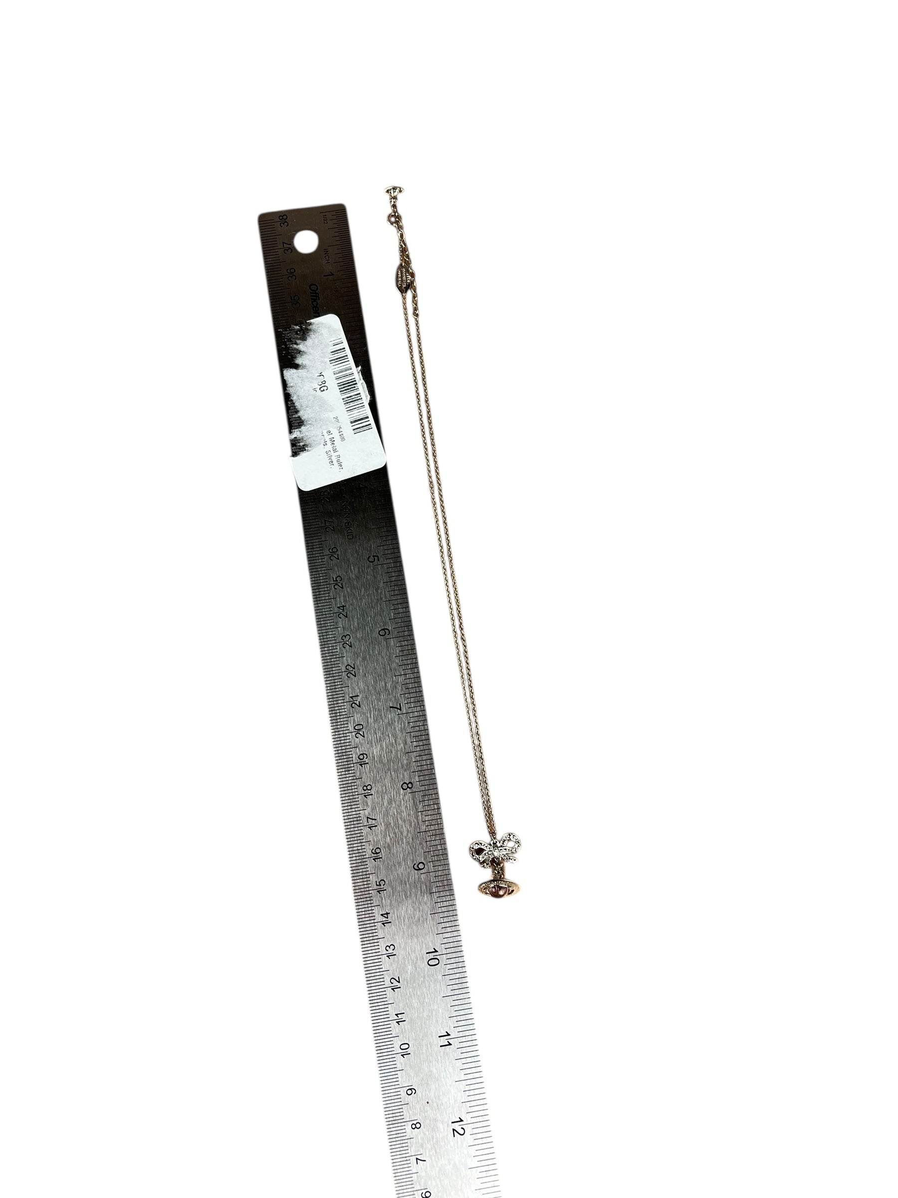 Vivienne Westwood .925 Silver Bow Pink Orb Necklace