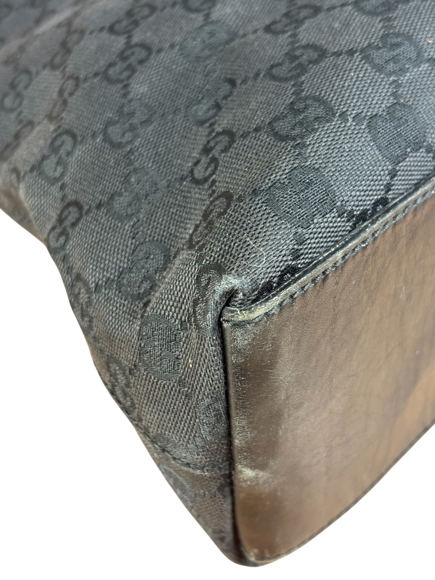 Gucci Trim Leather GG Monogram Jackie Hobo Shoulder Bag