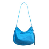 Balenciaga Blue Satin/Leather Trim Leopolda Small Hobo Bag