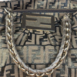 Fendi Vintage Gold Shimmer Zucca Shoulder Bag