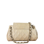 Chanel Beige Quilted Leather Accordion Double Flap Bag 2005