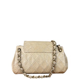 Chanel Beige Quilted Leather Accordion Double Flap Bag 2005