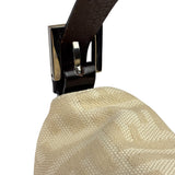 Fendi Vintage FF Ivory Canvas Baguette Shoulder Bag