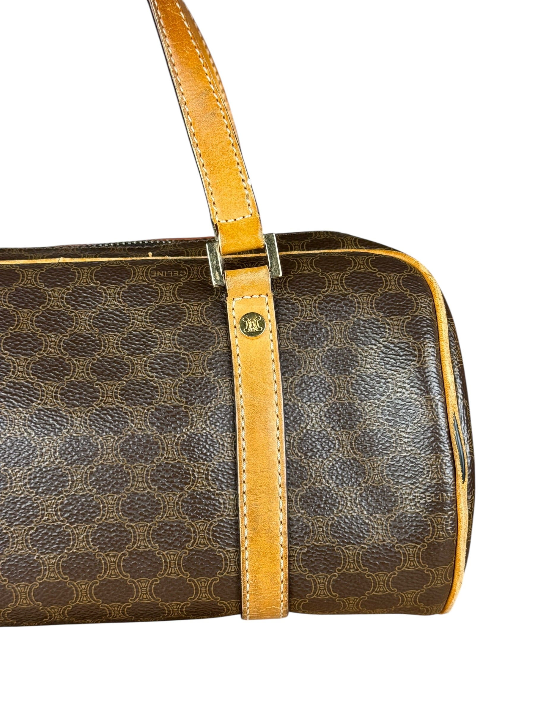 Celine Vintage Macadam Bowler Bag (Exposed Piping)