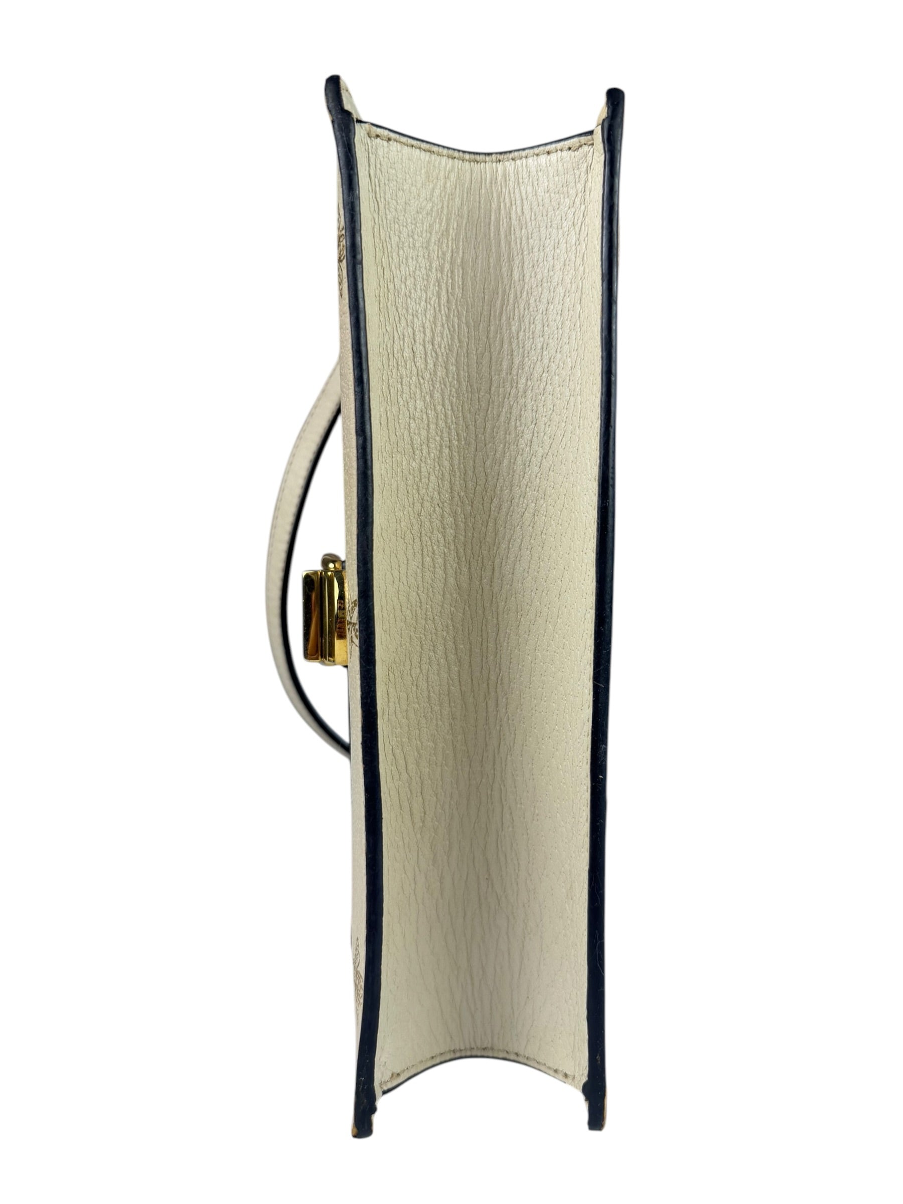 Gucci Textured Calfskin Bee Star Sylvie Shoulder Bag White