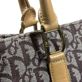 Christian Dior Brown Leather Trim Canvas Trotter Tote