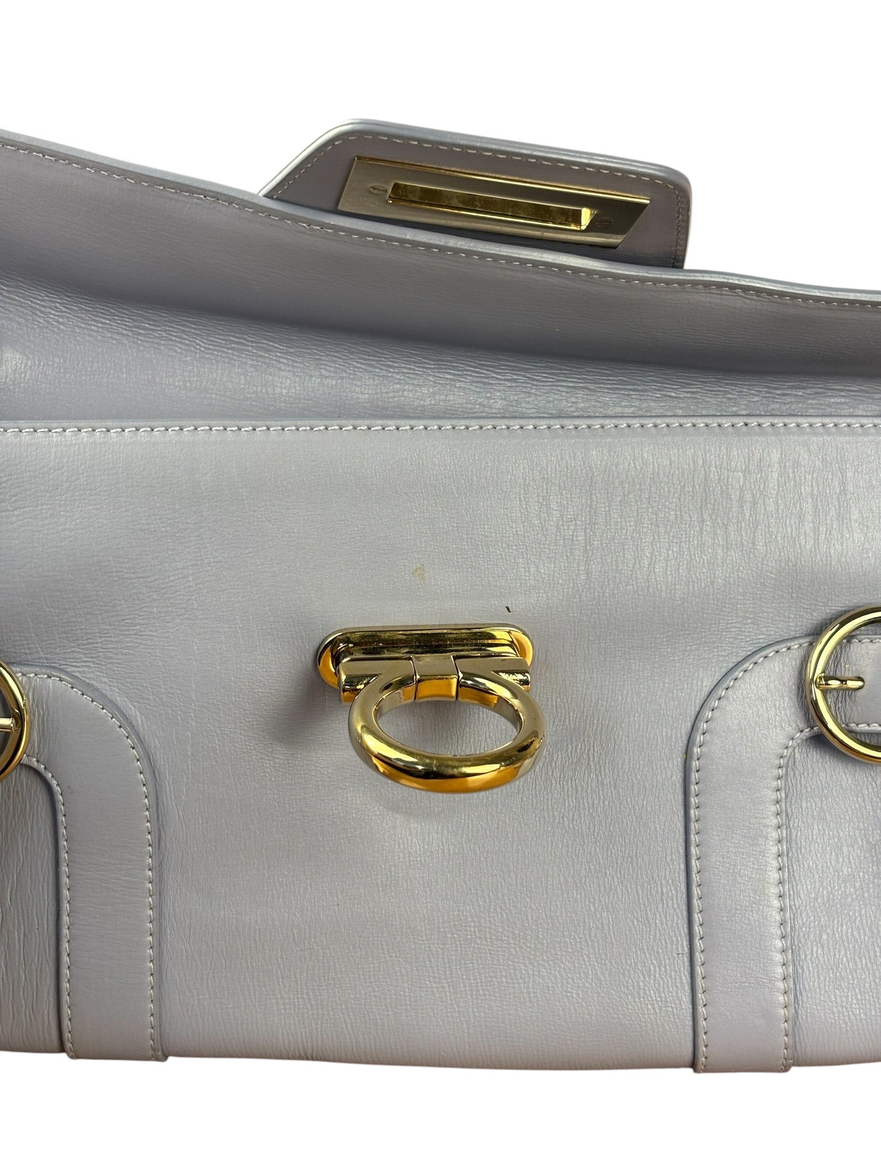 Salvatore Ferragamo Lavender Motherwell Clutch