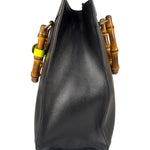 Gucci Black Leather Bamboo Diana 2Way Tote Bag