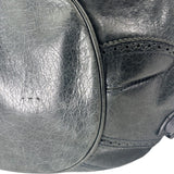 Balenciaga Grey Lambskin Giant Brogues Pompom Two-Way Bag
