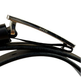 Gucci Black Leather GG Supreme Buckled Belt