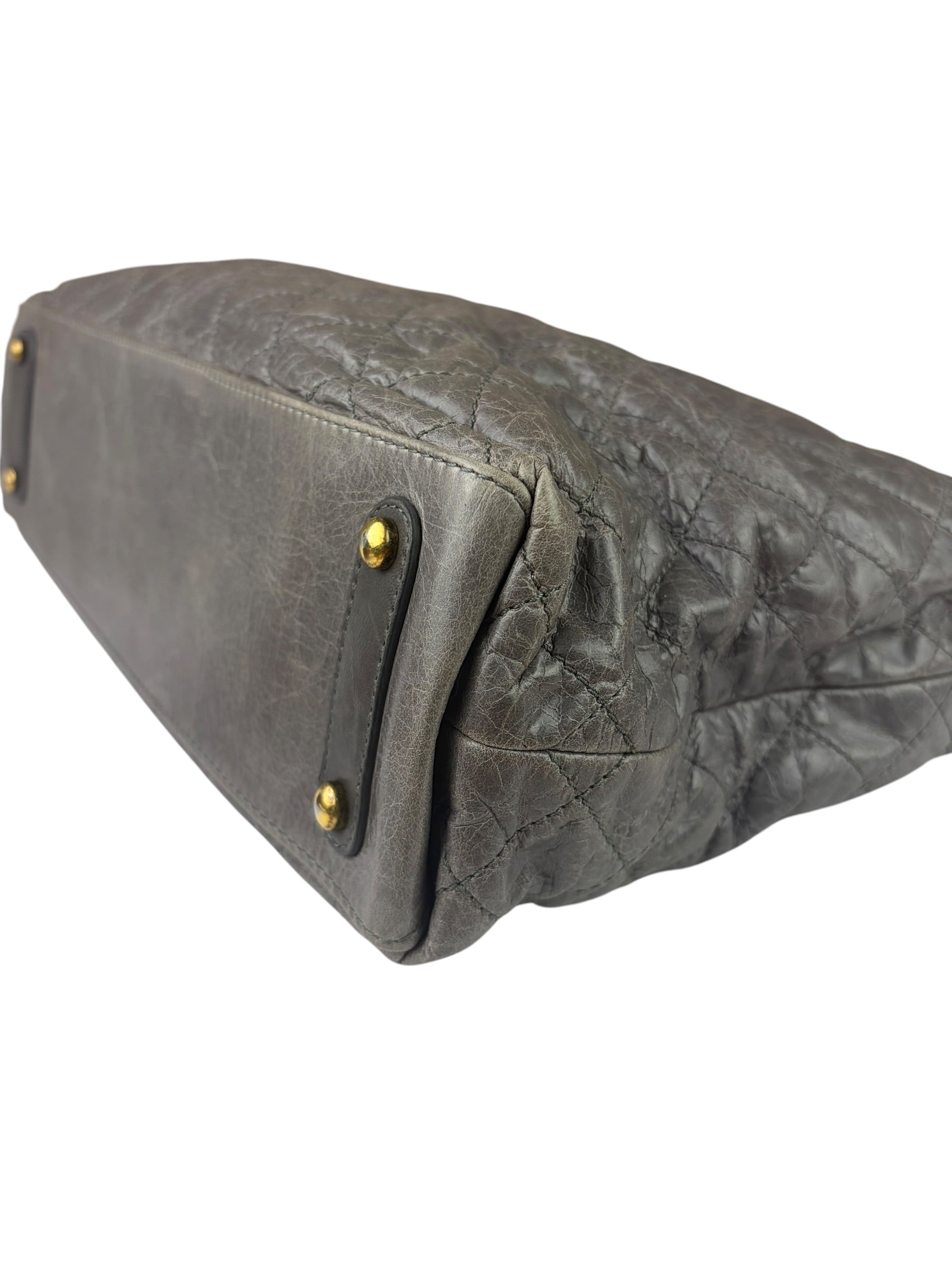 Chanel Grey Quilted Calfskin Paris-Bombay Bindi Two-Way Tote 2012