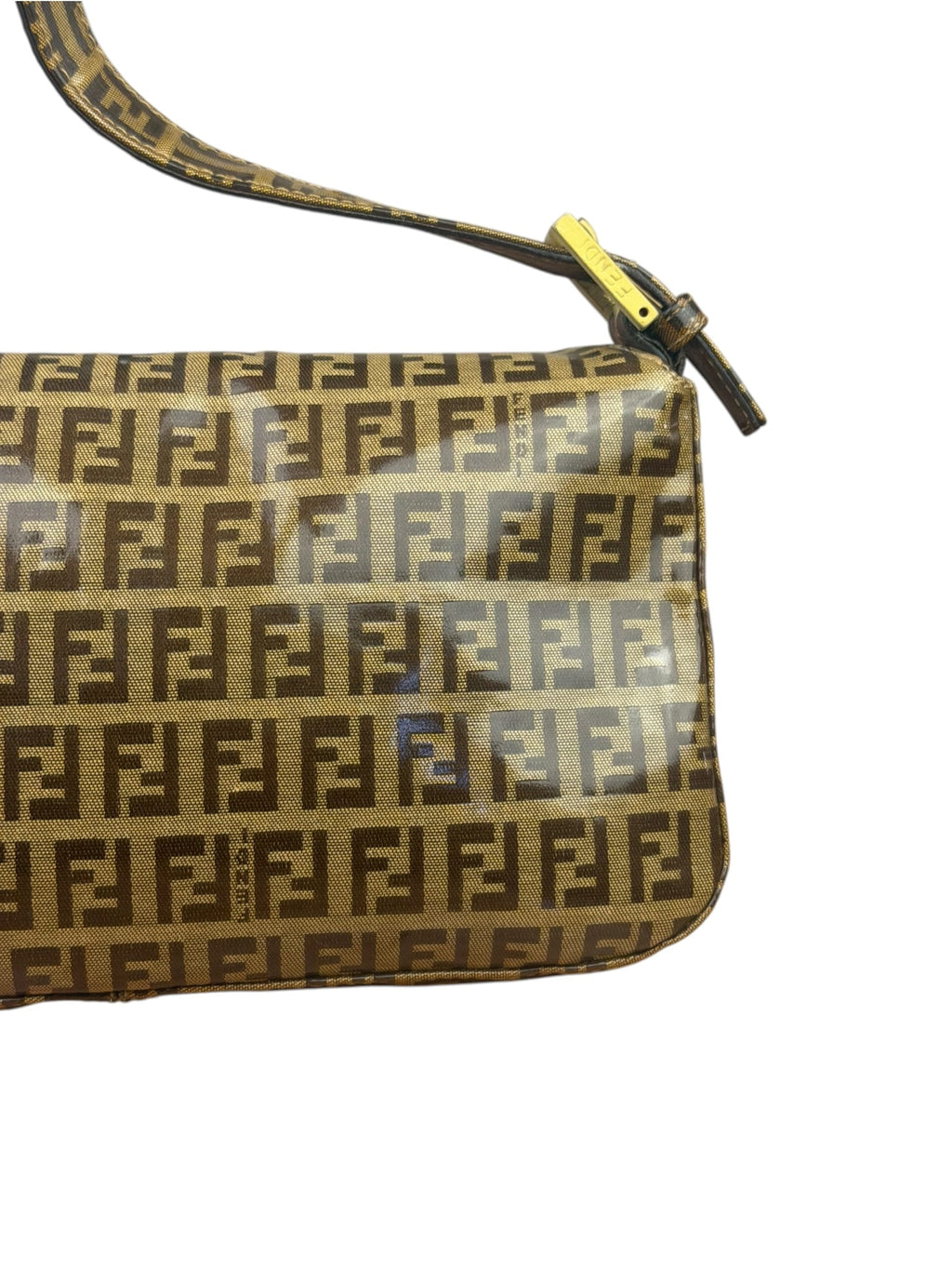 Fendi Brown PVC Leather Baguette