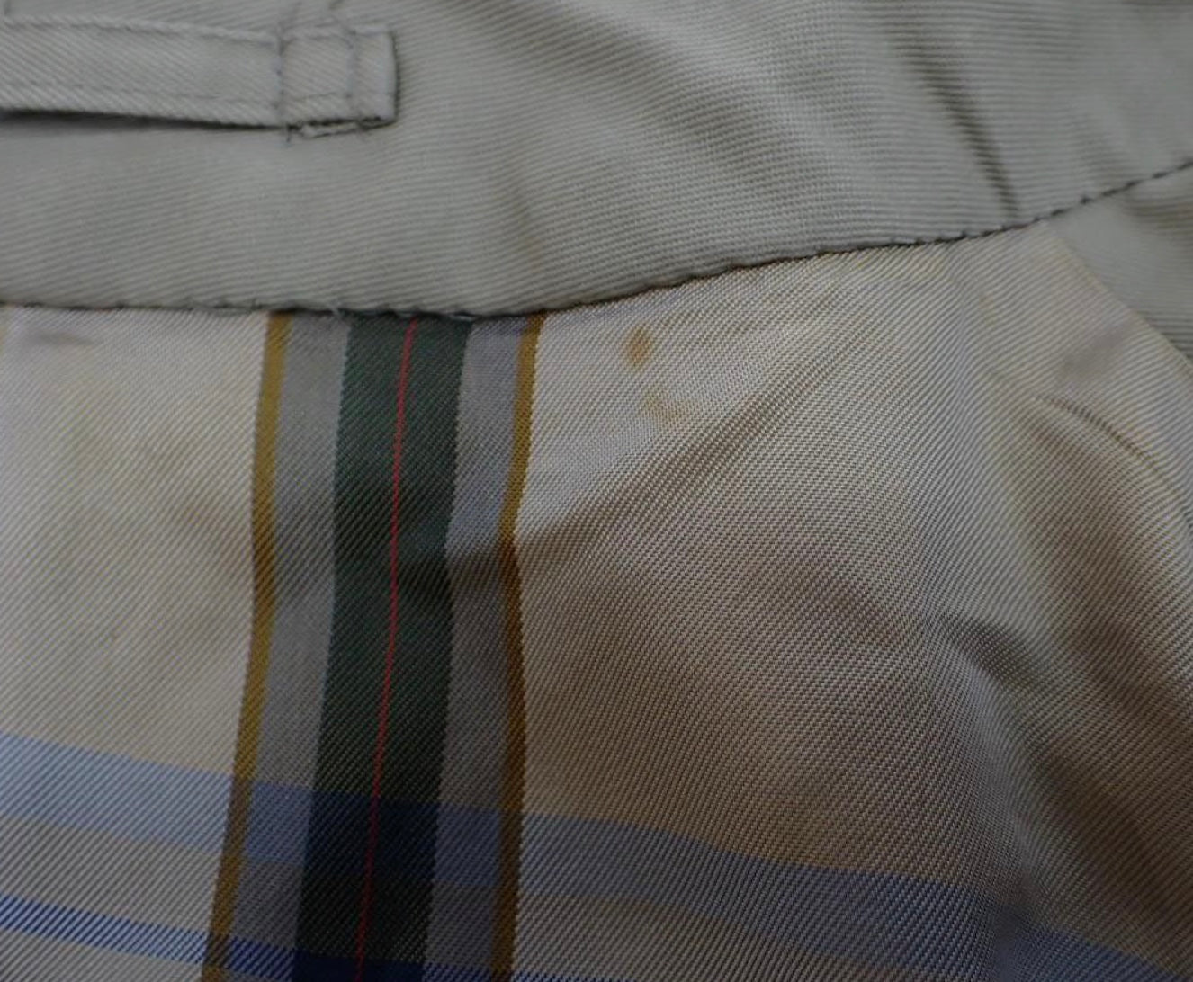 Burberry Vintage Khaki Plaid Lined Mid-Length Coat