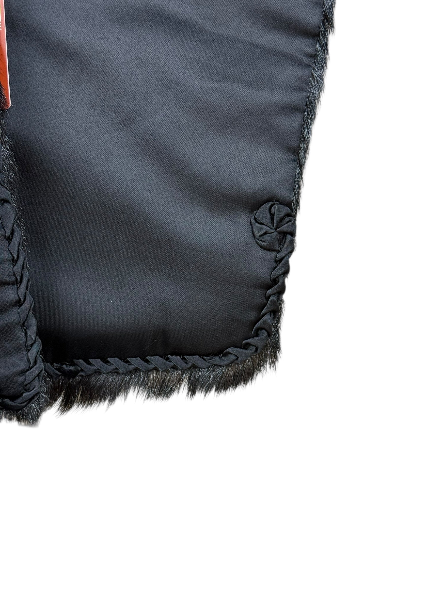 Vintage Black Fur Shawl