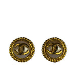 Chanel Vintage CC Faux Pearl Button Clip-On Earrings