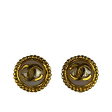 Chanel Vintage CC Faux Pearl Button Clip-On Earrings