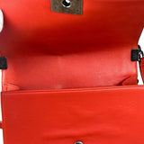 Chanel Red Quilted Double Stitch Boy Bag 2014