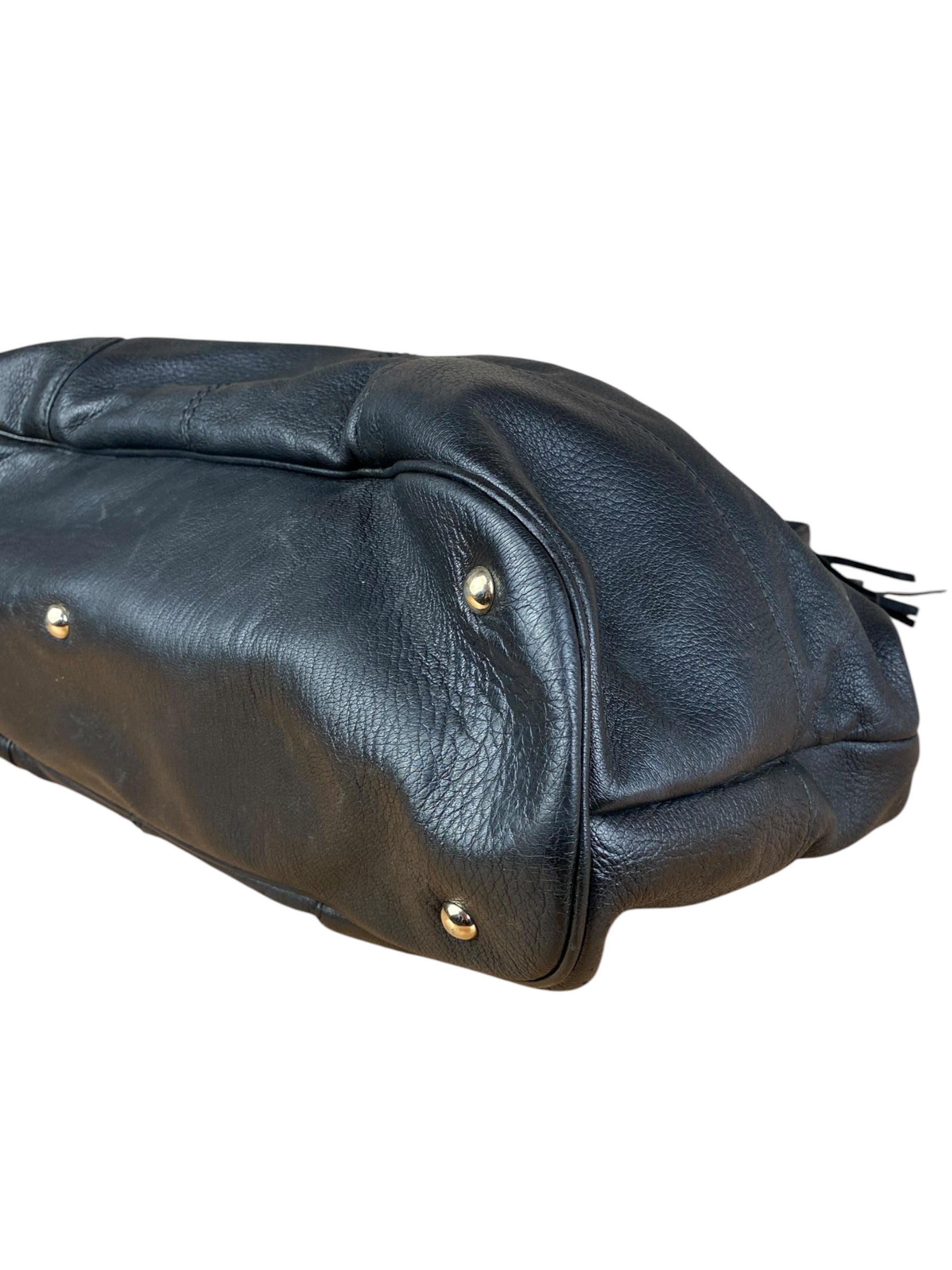 Gucci Vintage Black Leather Sienna Tote