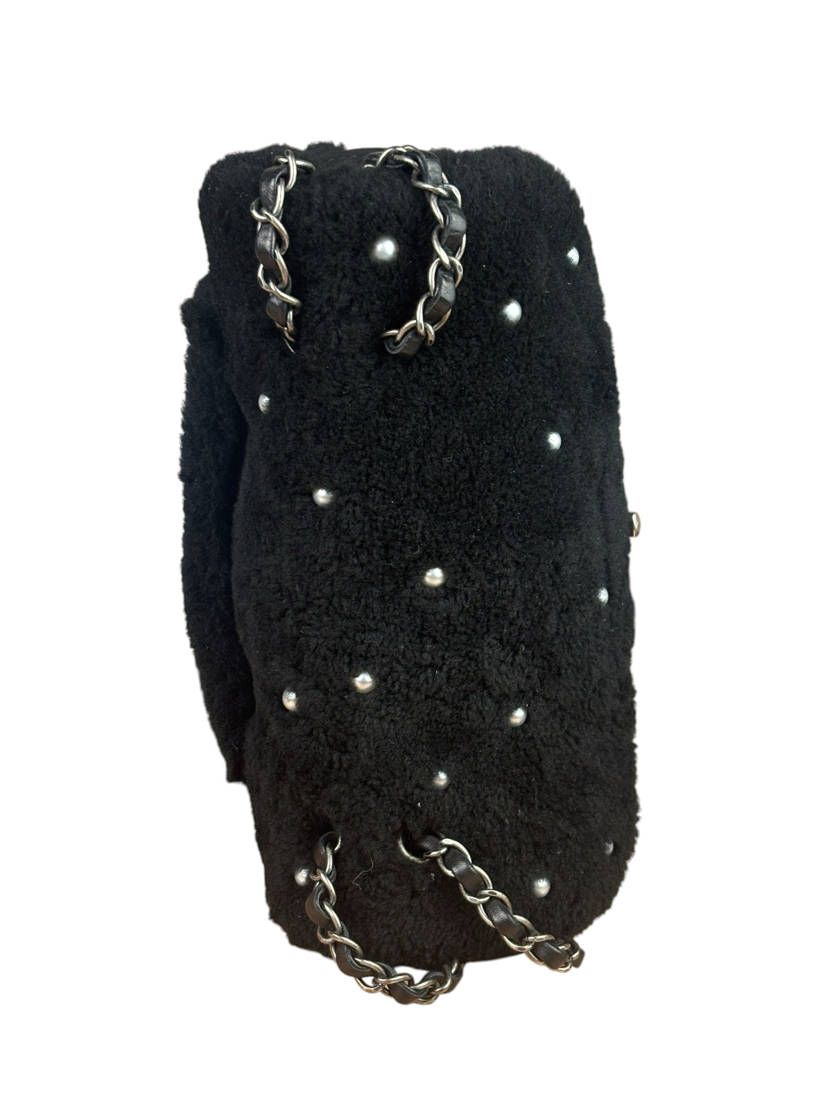 Chanel Pearl Shearling Flap Bag 2014